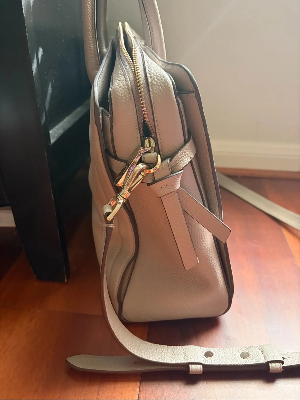 kate spade Warm Taupe Pebbled Leather Laptop Bag